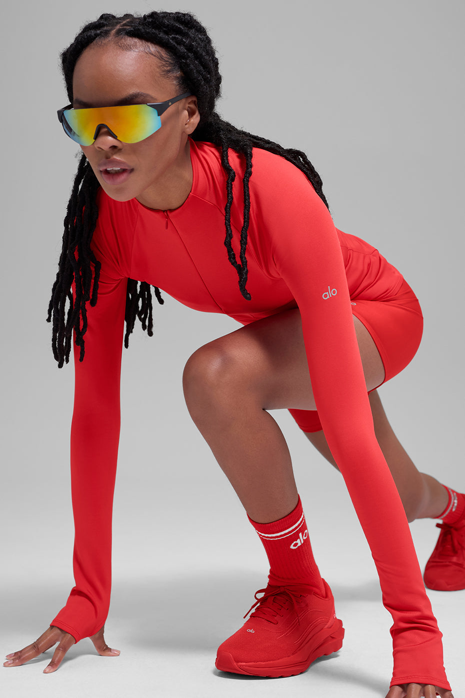 Airlift Winter Warm 1/4 Zip Long Sleeve - Bright Red