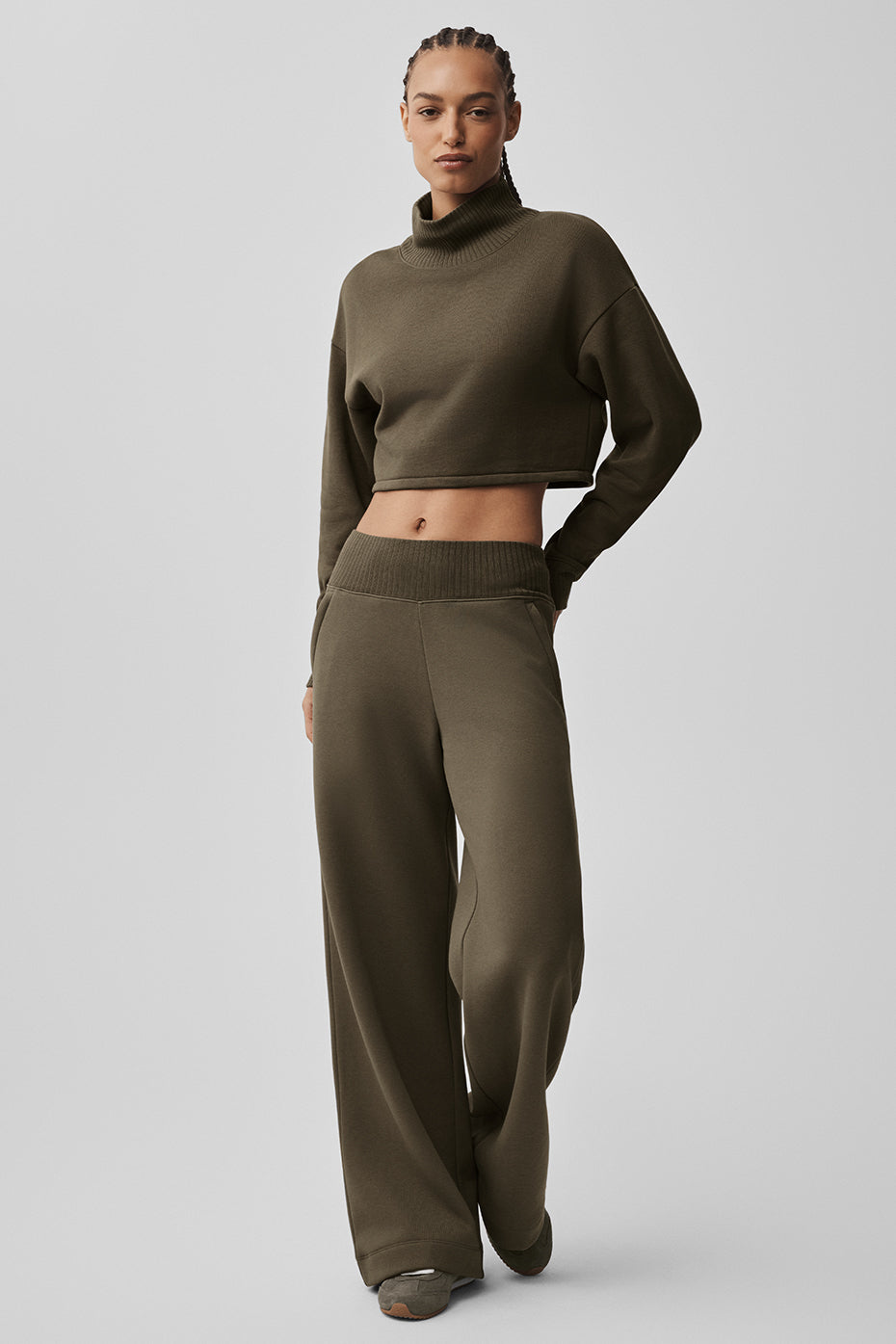 Serenity Wide Leg Sweatpant - Olive Tree