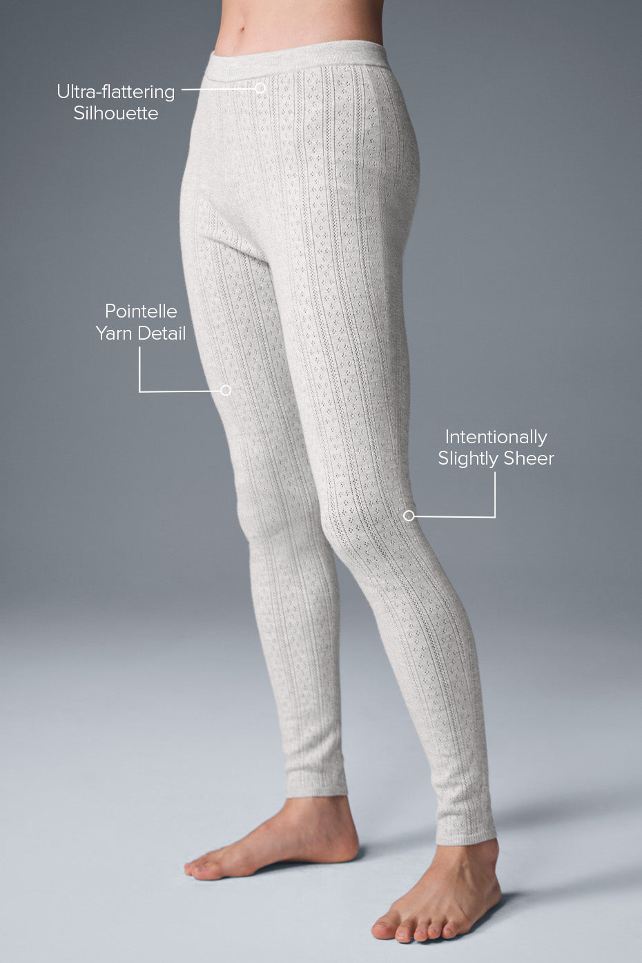 Pointelle Sweater High-Waist Be Mine Legging - Light Grey Heather
