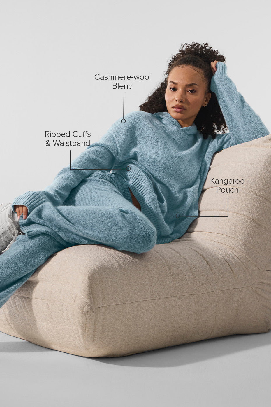 Wool Cashmere New Class Hoodie - Celestial Blue Granite Heather