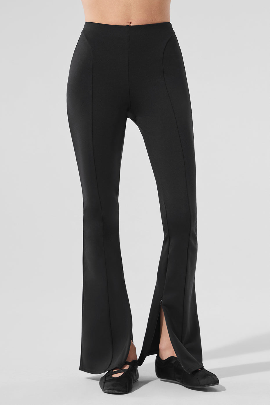 High-Waist Zip It Flare Legging - Black