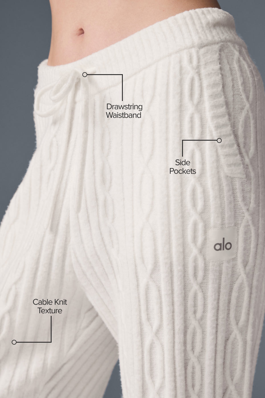 Cable Knit Winter Bliss Pant - Ivory