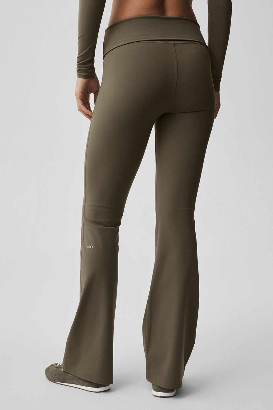 ALO Softsculpt Foldover Flare Legging - Olive Tree