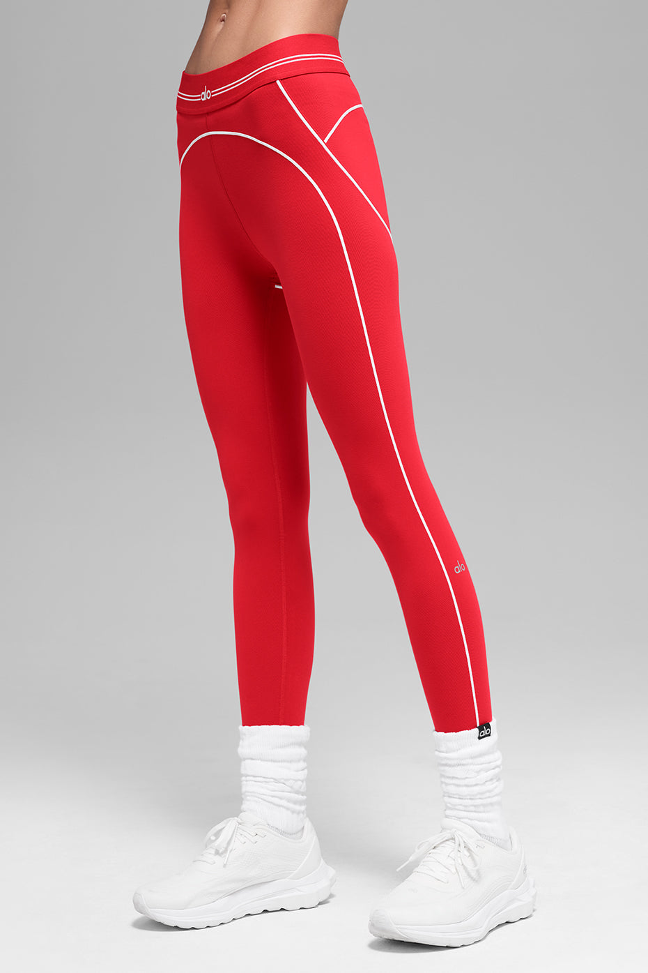 Airbrush High-Waist 7/8 Heart Throb Legging - Bright Red/White