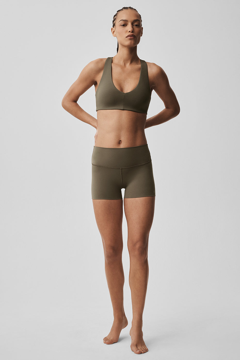 3 ALO Softsculpt High-Waist Precision Short - Olive Tree