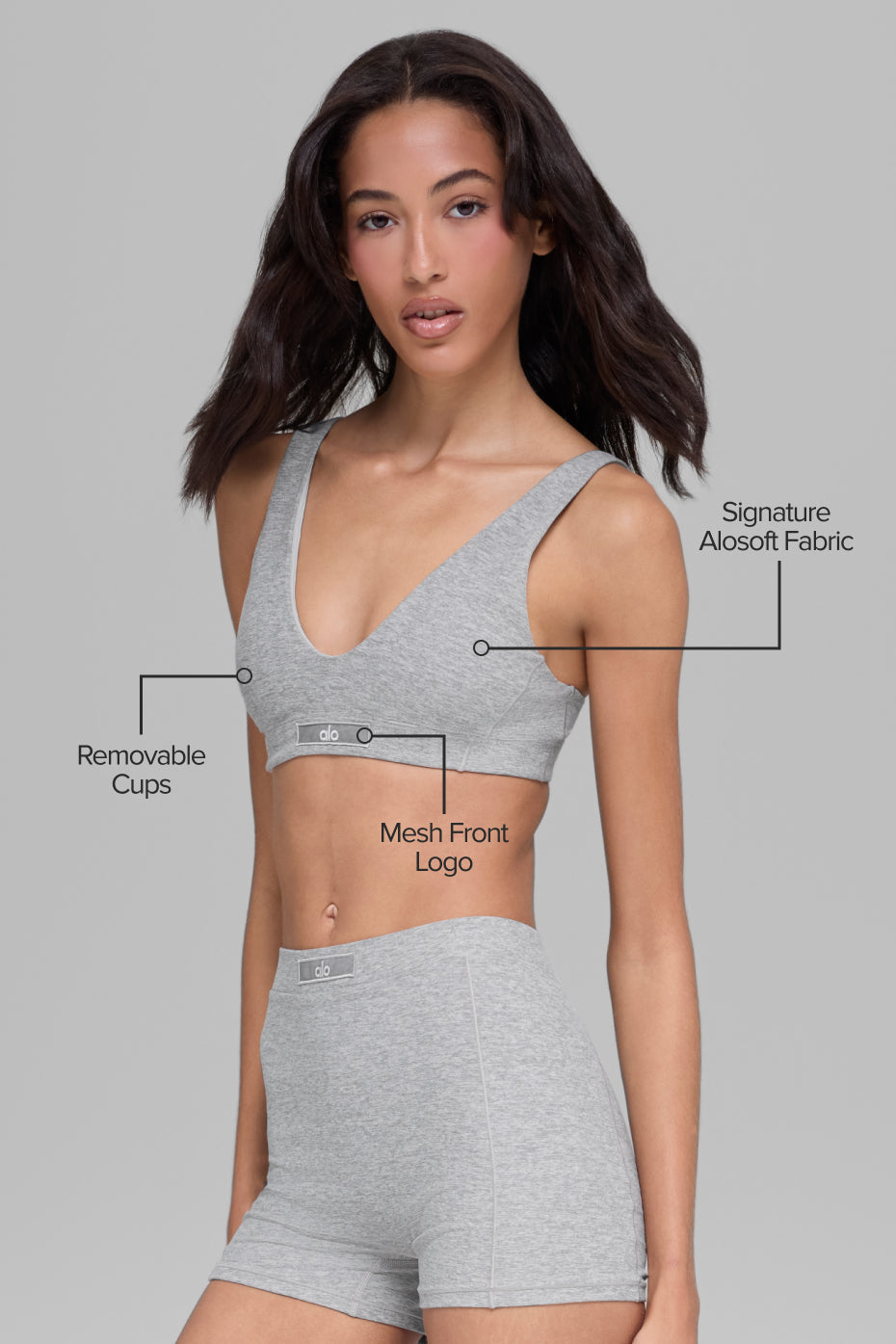 Alosoft Sincere Bra - Athletic Heather Grey